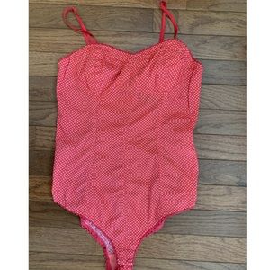 Red & White Polka Dot Bodysuit